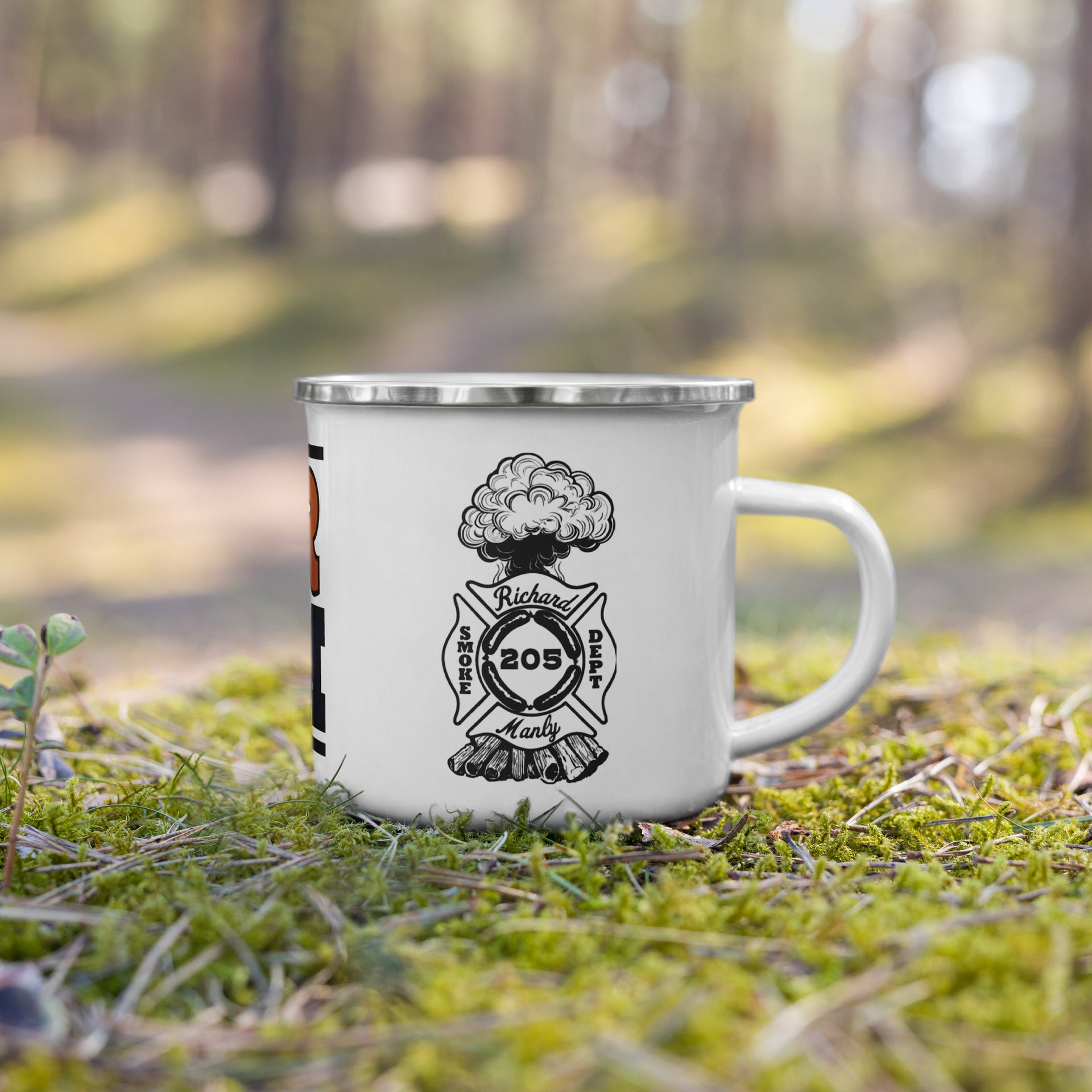 Smoke Department Mug White Enamel  Richard Manly